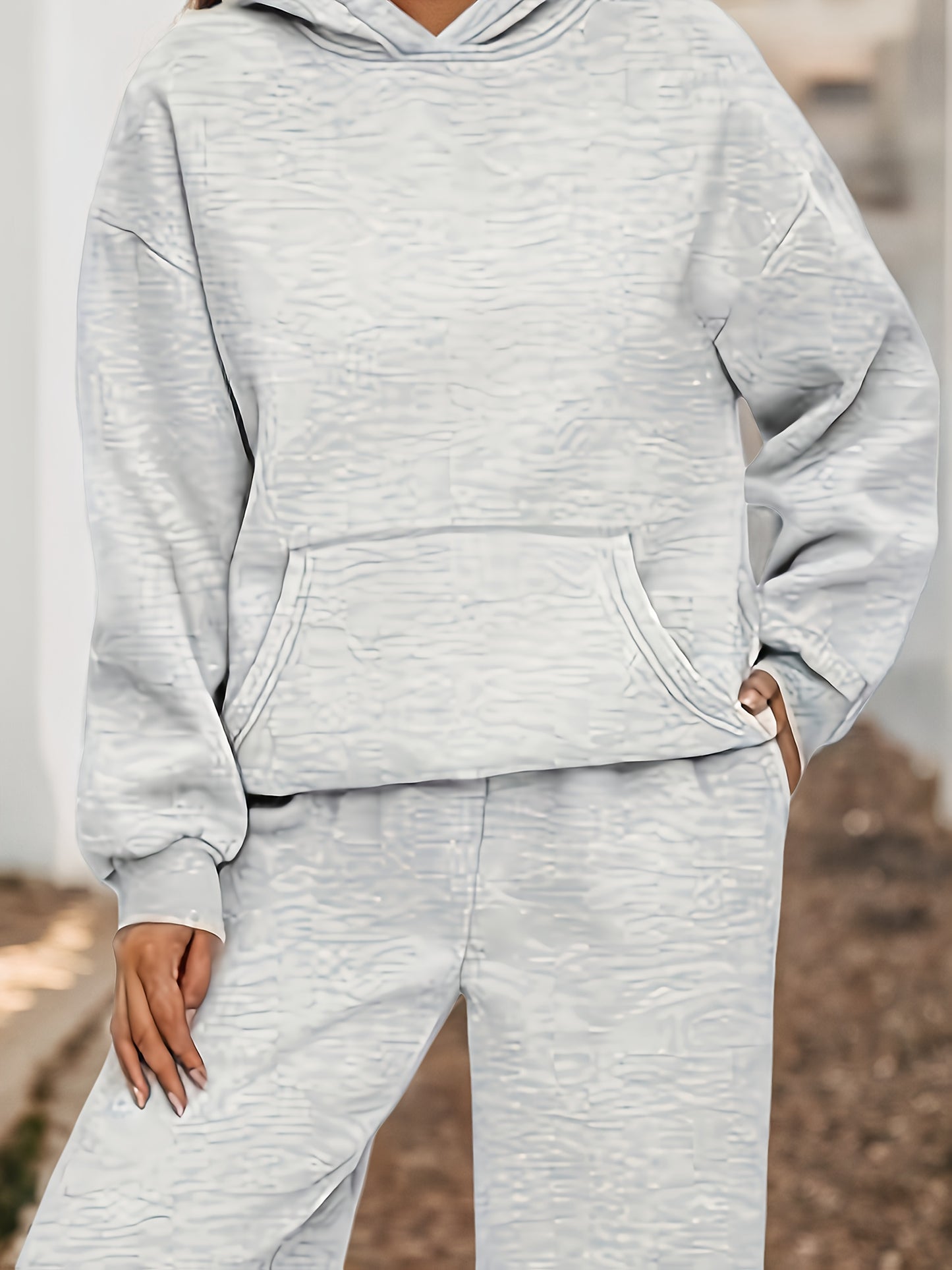 Oversized 2-Piece Lounge Hoodie & Sweatpants Set with Pockets for Women