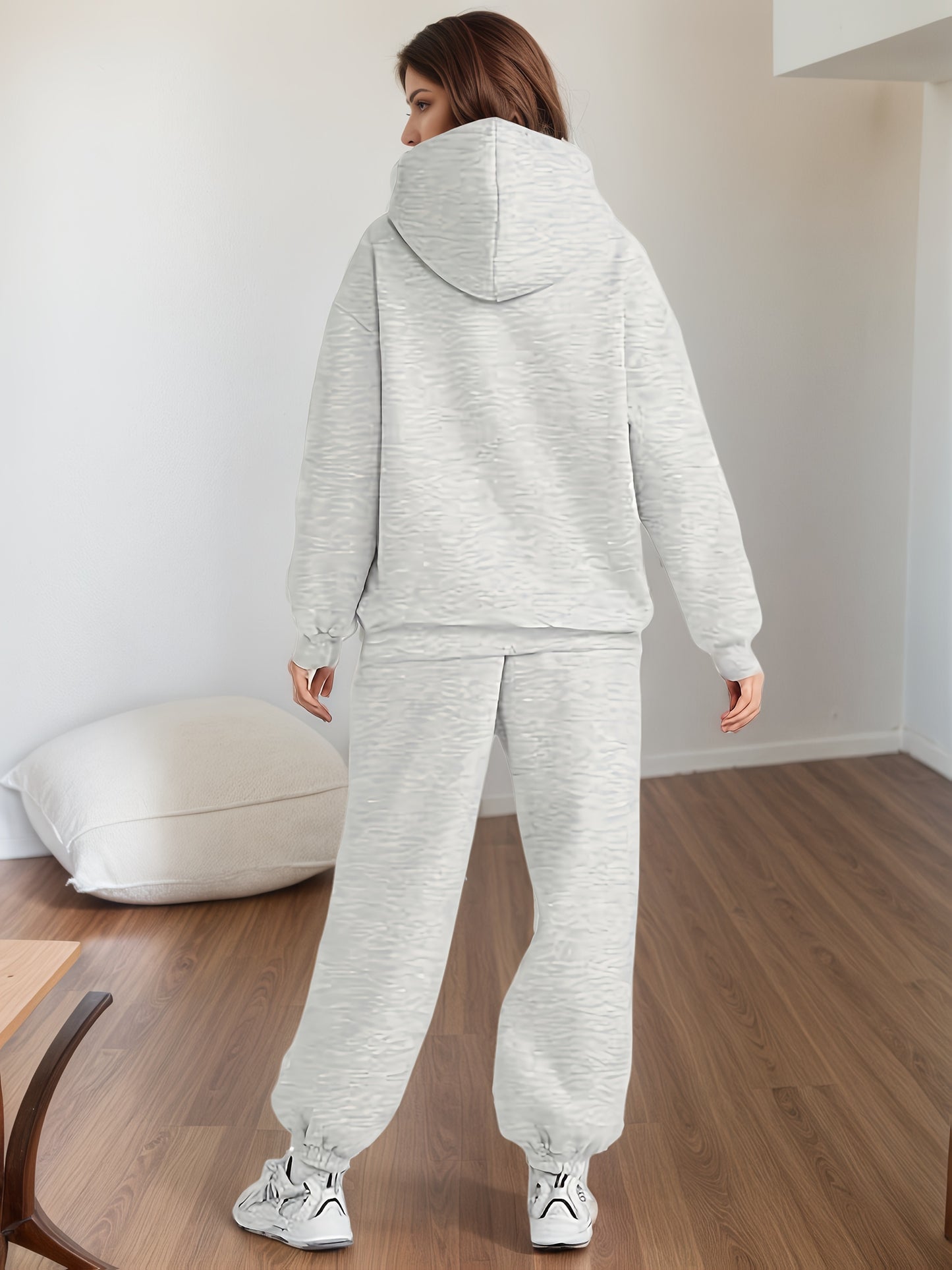 Oversized 2-Piece Lounge Hoodie & Sweatpants Set with Pockets for Women